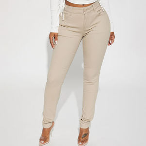 Pantalones de mujer uniformes ajustados antibolitas transpirables sólidos de alta calidad personalizados - Product Image 2