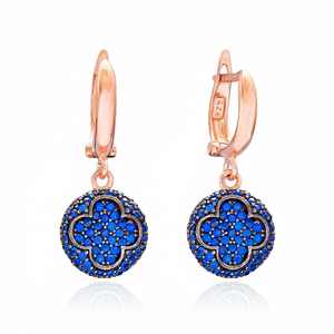 Clover Design Geometric Jewellery Round Shape Turkish Wholesale 925 Sterling <b>Silver</b> Jewelry <b>Dangle</b> <b>Earrings</b> - Product Image 2