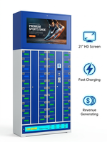 Casier de recharge intelligent 40 portes 2026, avec recharge sans fil et écran LCD, pour centres commerciaux, gymnases, gares
