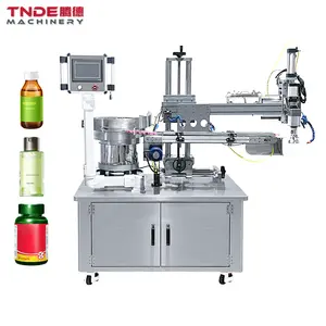 TNDE Desktop Automatic Electric and Pneumatic Plastic Round Bottle Glass Cosmetic Bottle Screw Capping Machine