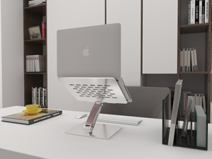 <span class=keywords><strong>Support</strong></span> de refroidissement pour ordinateur <span class=keywords><strong>portable</strong></span> pliable en alliage d'aluminium argenté ergonomique, réglable en plusieurs angles/tailles, pour ordinateurs portables de 11 à <span class=keywords><strong>17</strong></span> <span class=keywords><strong>pouces</strong></span>, ventilation thermique - Product Image 4