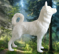 Décoration de Noël animale réaliste grandeur nature en fibre de verre animée Husky sibérien Lapin Marmotte Lion marin avec Bluetooth
