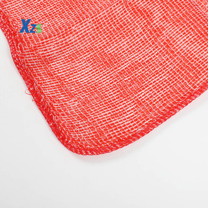 Sac en gaze Leno blanc, vert et rouge avec cordon - Product Image 4