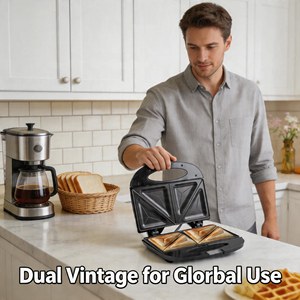YC-64 Machine à sandwich électrique 750W, mini-<span class=keywords><strong>grille</strong></span>-<span class=keywords><strong>pain</strong></span> double face antiadhésif, idéale <span class=keywords><strong>pour</strong></span> le petit-déjeuner à la maison - Product Image 1