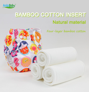 Inserts de couches pour bébés en coton de <span class=keywords><strong>bambou</strong></span> biologique à 4 couches personnalisables, super absorbants et Couche Bébé en Gros pour bébés - Product Image 2