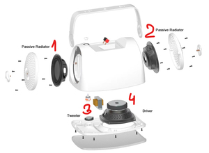 Système audio domestique de luxe, amplificateur de classe D 600 W avec caisson de basses actif de 10 pouces et 4 enceintes murales de 6,5 pouces - Product Image 6