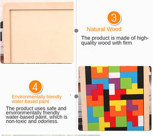 Nouveau puzzle en bois Enfants Préscolaire Magination Intellectuel Éducatif Coloré Puzzle En Bois - Product Image 6