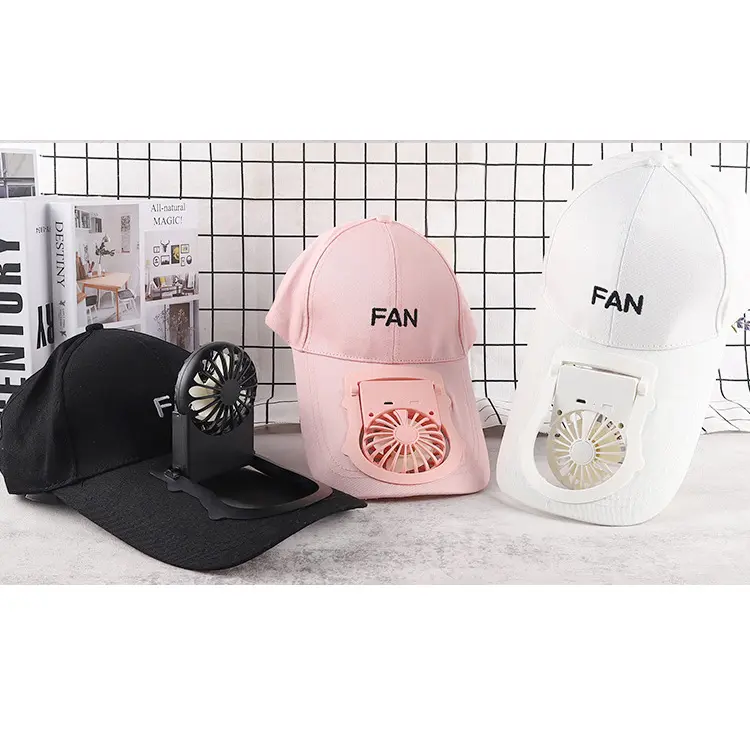2021 yaz fan soğutma beyzbol şapkası erkekler ve kadınlar için, fan beyzbol şapkası ile USB şarj edilebilir pil enerjili fan kapağı