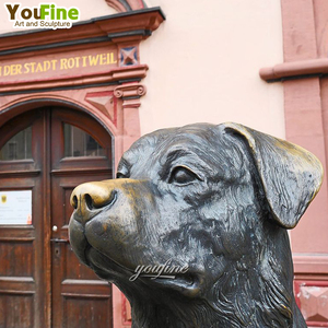 Escultura de Bronce de Animales al Aire Libre, Estatua Grande de Perros Rottweiler - Product Image 2