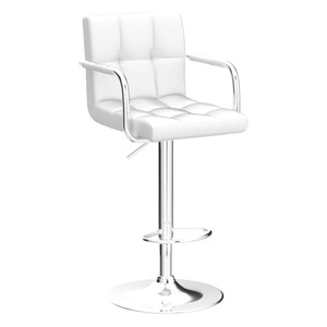 Juego de <span class=keywords><strong>2</strong></span> Taburetes de Bar de Lujo con Altura Regulable, Sillas Giratorias para Barra de Cocina con Reposabrazos y Reposapiés - Product Image 3