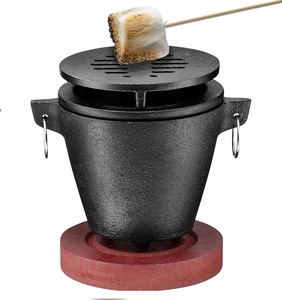 Barbacoa interior Smores Maker Hierro fundido Mini Hibachi Grill Gel de escritorio Fire Pit Set con malvavisco Carne Bambú Pinchos Palos - Product Image 2