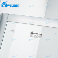 Weisdon Chrome Salle de douche en verre trempé Double porte coulissante Cabine de douche à cadre en aluminium