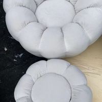 Canapé en velours d'agneau crème de style moderne canapé pour une personne paresseux chaise décontractée pour dormir allongé chaise de citrouille avec design confortable