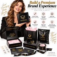 Boîte en carton ondulé élégante LUCKLAIKE avec feuille d'or noire pour cosmétiques, emballage personnalisé pour produits de beauté, impression de boîtes en carton