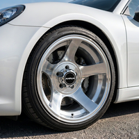 Velg Tempa Kustom Silver Machined Lip 5 Spoke Deep Dish Alloy Rims 16 22 Inch PCD ET Kustom untuk Toyota Subaru DOT/JWL/VIA