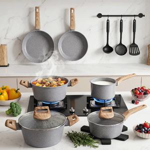 Offre Spéciale – Batterie de Cuisine Moderne en Alliage d'Aluminium Forgé, Revêtement Céramique Effet Marbre, 10 Pièces, Compatible Induction et Four - Product Image 5