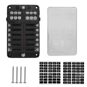 12 cách Lưỡi Cầu Chì khối 12V 32V cầu chì hộp chủ M5 Stud với <span class=keywords><strong>LED</strong></span> chỉ số ánh sáng cho tự động xe biển, 24 cái Cầu chì lưỡi - Product Image 5