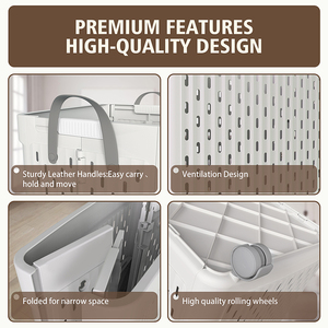 Multifunctional Household Plastic Laundry Basket PP Material Wheels for Bathroom Dirty Clothes Storage Classification BT-398 - Product Image 4