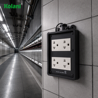 Enchufe de Superficie Industrial Kolani IP44 Resistente a la Intemperie, 4 Tomas Universales de 3 Pines, PVC Ignífugo para Exteriores y Talleres