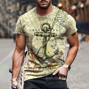 T-shirt imprimé 3D pour hommes, nouveau Design, en Polyester et Spandex, de grande taille