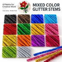 Tiges scintillantes multicolores pour l'artisanat DIY et les décorations faites à la main, tiges métalliques flexibles pour les acheteurs en gros