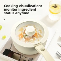Ensemble de batterie de cuisine en céramique antiadhésive, style japonais et coréen, avec poignée amovible, comprenant casseroles empilables, poêle à frire, marmite à soupe portable et wok en aluminium