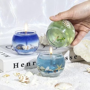 LANJO Ocean World Moon Cup Scented <b>Candle</b> <b>Long</b>-lasting Fresh Scent Handmade Jelly Wax Art <b>Candle</b> Glass Jar for Home Decor Gift - Product Image 3