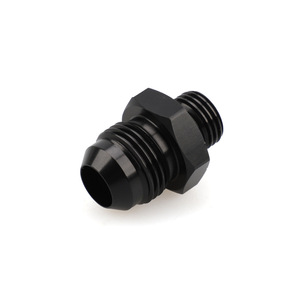 Adaptador An6 Oring de aleación de aluminio con rosca externa, accesorio de modificación de coche negro Orb6 - Product Image 3