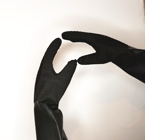 Gants en caoutchouc industriels noirs et <span class=keywords><strong>orange</strong></span> de 14 pouces, longueur coude, très résistants, extra épais, paume spéciale anti-plis, imperméables et antidérapants - Product Image 4