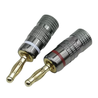 Connecteur plaqué or de type banane de 4 mm pour câbles de haut-parleurs jack audio