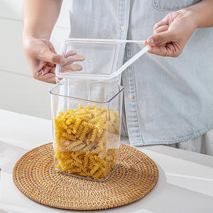Штабелируемые кухонные прозрачные пластиковые контейнеры-органайзеры – герметичные емкости для хранения риса и сухих продуктов с крышками - Product Image 3