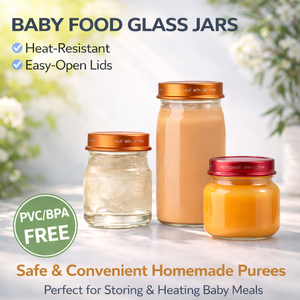 Bocaux en verre de 50 ml, 120 ml, 200 ml avec couvercle à vis en métal pour aliments pour bébés, nids d'oiseaux, emballages de boissons, bocal en verre de qualité alimentaire sans BPA/PVC - Product Image 2