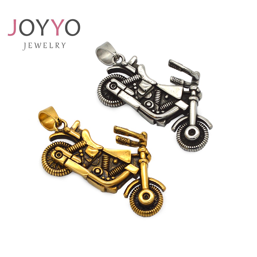 Gold Motorcycle Pendant 18K Plated Stylish Unisex Design