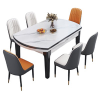 Table à manger en dalle de style chinois moderne haut de gamme, nouveau design pliable et extensible avec un style simple et luxueux