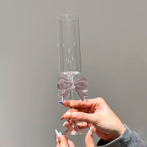 Copa de champán creativa <span class=keywords><strong>rosa</strong></span> con lazo, flauta de borosilicato soplada a mano, copa 3D bonita para <span class=keywords><strong>vino</strong></span> de boda, para fiestas en hoteles - Product Image 4