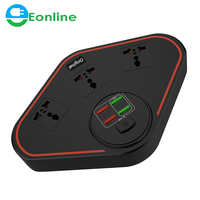 4 prises de courant ue/US/UK/EU, barre d'alimentation de voyage, rallonge Portable avec chargeur mural à 4 ports USB, bureau intelligent