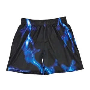 Shorts de treino de poliéster com logotipo personalizado para meninos, shorts de treino de basquete e fitness para homens, calças curtas de verão para academia