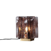 Lampe de table en laiton de style post-moderne, décoration de salon, lampe de chevet pour chambre à coucher, lampe de table en cristal Art Déco de luxe à LED