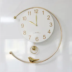 Elegant wall clock home decor natural white marble stone clock 14 Inch Silent Wall Clock Battery Operated for living room