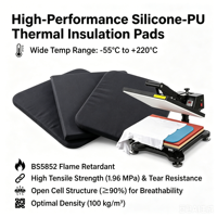Tapis en caoutchouc silicone industriel personnalisé antidérapant et isolant thermique, grand tapis de repassage résistant à la chaleur pour application de transfert thermique