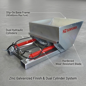 Cucharón Hidráulico para Montacargas HZ SUNPOWER Serie <span class=keywords><strong>DBHS</strong></span>, Capacidad de 1000 kg, Accesorio de Cucharón Basculante Deslizable - Product Image 4