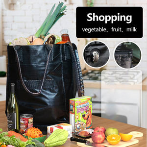 Bolsa de la compra con ruedas plegable personalizada Mango de plástico ecológico Bolsa de la compra de gran capacidad Carro de comestibles con ruedas - Product Image 2
