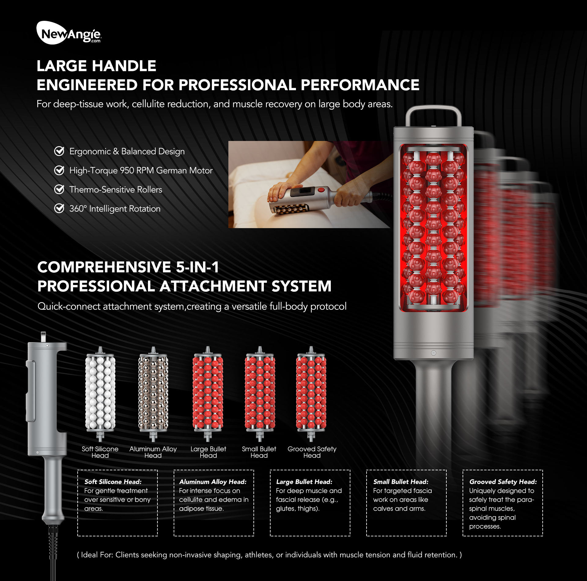 ORANGLES Newangie Inner Ball Roller Slimming Machine | 3-Mode Commercial Massager for Body Contouring & Weight Loss – orangles Qatar - full product showcase - displaying specifications - Image 5 of 6 | adapts to any space | Newangie Inner Ball Roller Slimming Machine | 3-Mode Commercial Massager for Body Contouring & Weight Loss – orangles Qatar deal New Jersey | Free Shipping ORANGLES
