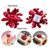 Noeud en tissu bouclé à bord doré, 196 couleurs, taille personnalisée, polyester écologique, emballage cadeau floral pour mariage et Saint-Valentin, logo personnalisé