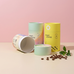 Caja de Té Cilíndrica de Cartón Kraft Redonda con Logotipo Personalizado, Embalaje de Papel Kraft Biodegradable para Negocios - Product Image 1