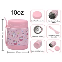 Haute Qualité Isolé Sous Vide 10oz Enfants Boîte À Lunch Conteneurs Thermiques En Acier Inoxydable pour Pot De Soupe Alimentaire avec Cuillère Fourchette