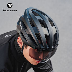Casco de <span class=keywords><strong>Ciclismo</strong></span> WEST BIKING <span class=keywords><strong>con</strong></span> Hebilla Magnética y Lente Ensanchada EPS <span class=keywords><strong>con</strong></span> Forro Desmontable para Bicicleta - Product Image 6