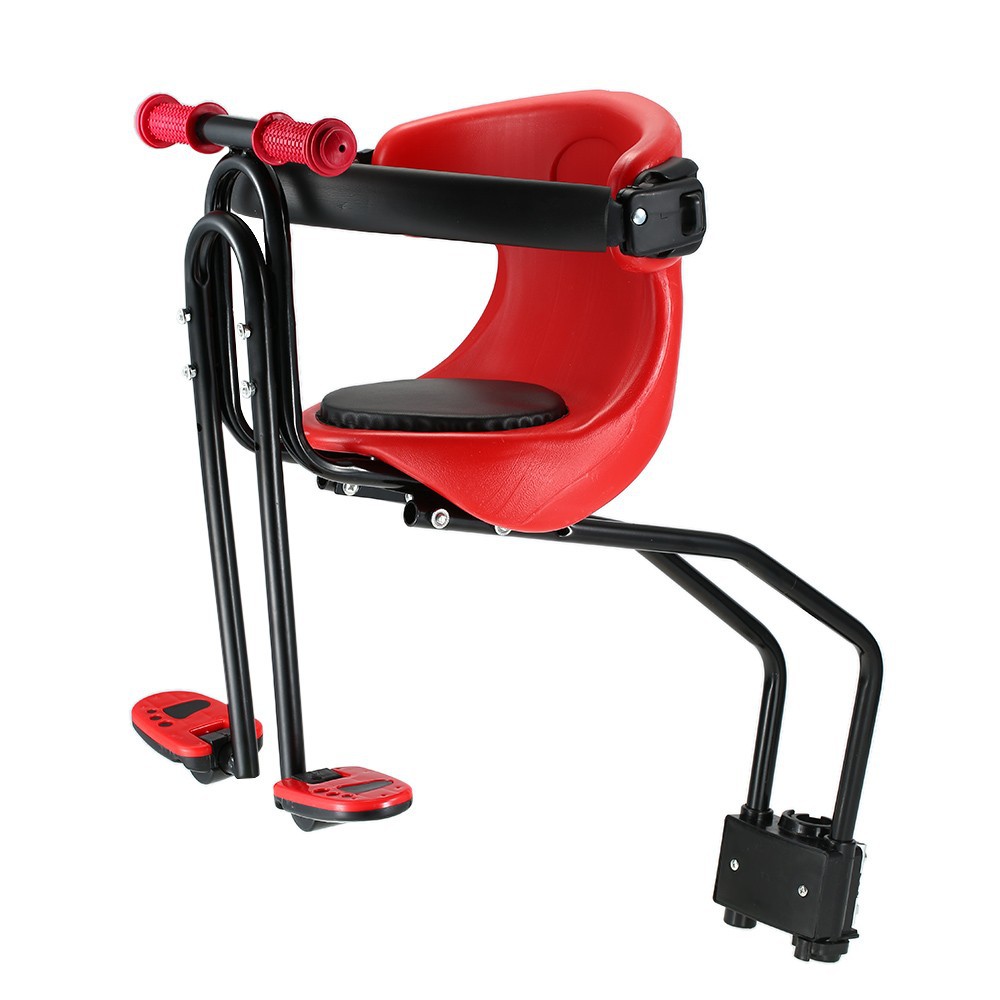 Siège Avant Vélo Enfant FORTOP, Avec Rambarde, Sécurité USA, Montage Sur Cadre, Rouge