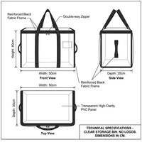 Panier de rangement transparent en PVC transparent, résistant, imperméable, compressé sous vide, écologique, recyclable, avec logo personnalisé, pour la vente en gros