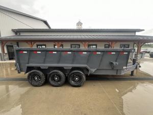 7x16ft Heavy Duty High Side Dump Trailer Triple Axle 21000lbs GVWR 3ft Sides Télescopique Hoist Undermount Rampes 3-Way Gate - Product Image 4